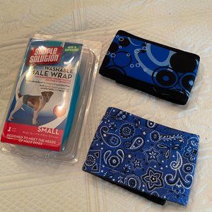 Set of 3 NEW blue small male dog housebreaking washable belly band wraps NEW